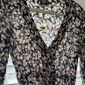 Billabong Navy and Cream Floral Top